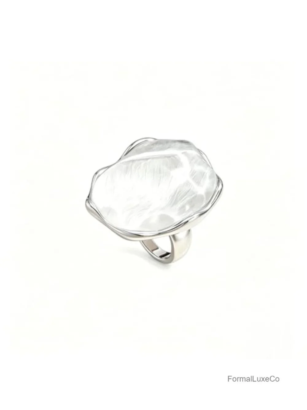 Irregular Resin Stone Chunky Statement Ring Adjustable Band